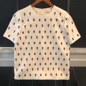 Tory Burch NWOT Floral Poppy Top Iridescent